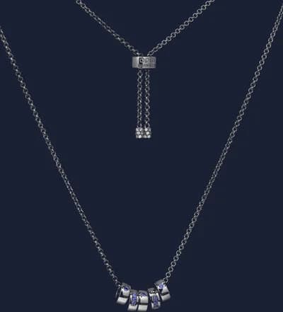 Collier APM Monaco AC6897KBR unisexe noir avec cristaux bleus Morse Code Smile vue 4