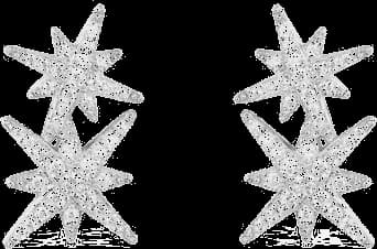 Boucles d'oreilles APM Monaco doubles météorites en argent 925 et zirconium, référence AE9784OX