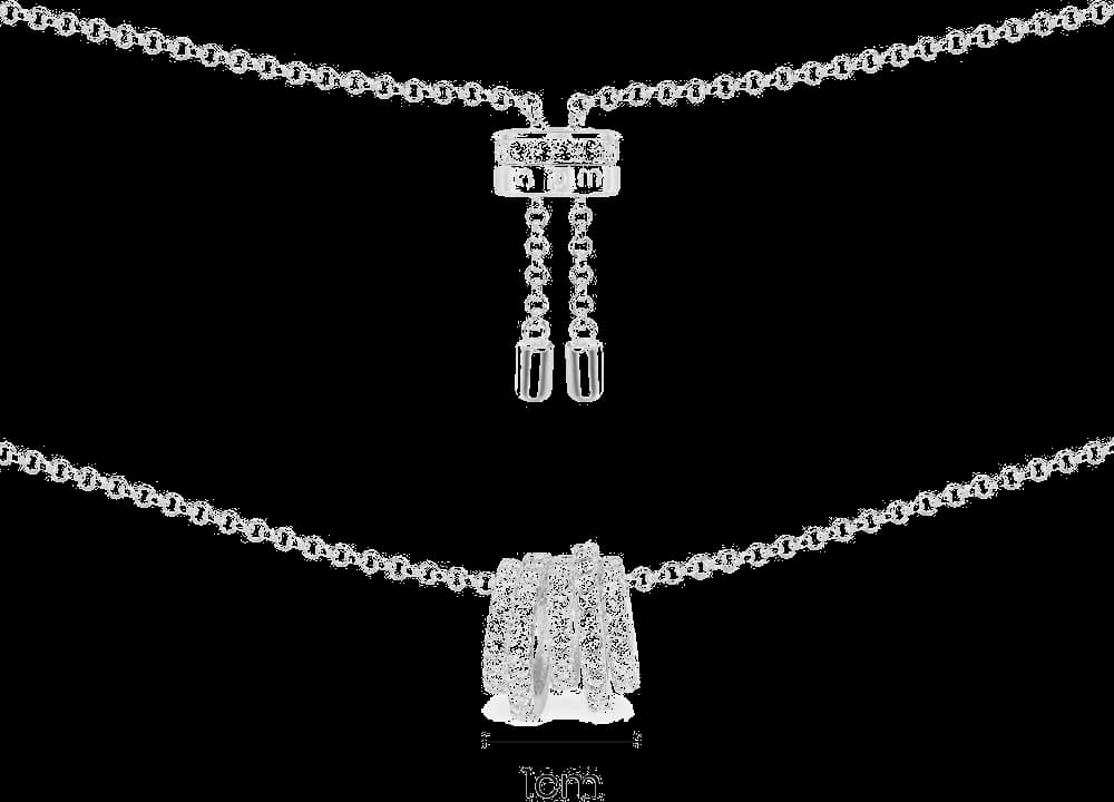 Collier pour Femme APM Monaco AC4693OX en Argent 925 avec Anneaux White Hoop et Cristaux vue 4