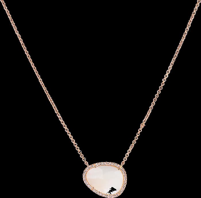 Collier pour femme APM Monaco RC4679XNA en nacre blanche et métal plaqué or rose