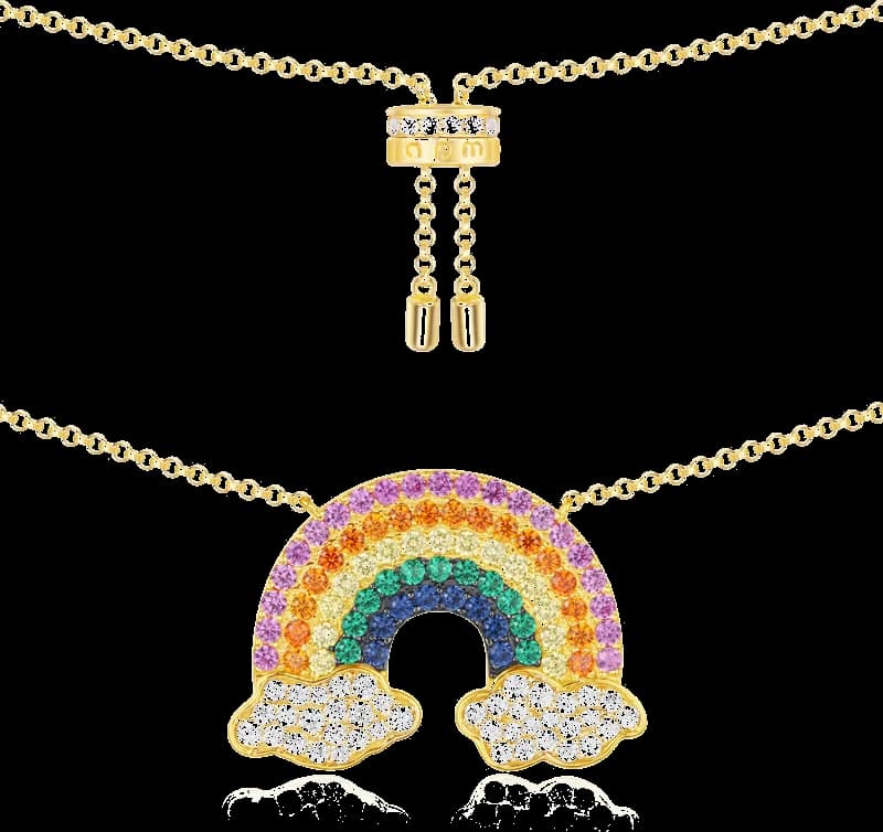 Collier APM Monaco AC4425MY en plaqué or jaune avec arc-en-ciel multicolore pour femme