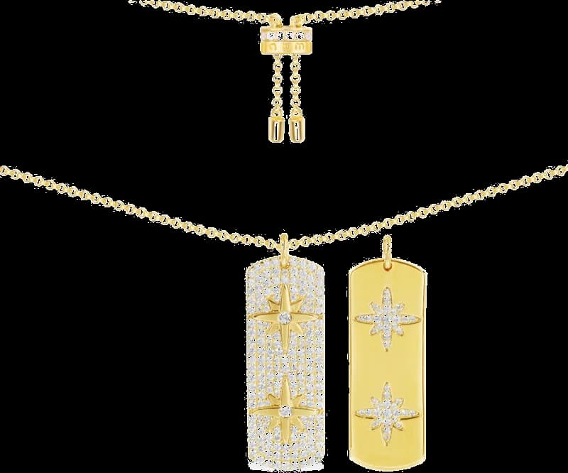 Collier ajustable femme APM Monaco AC4828OXY plaque météorites vert plaqué or jaune et zirconium