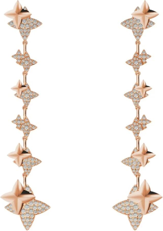 Boucles d'oreilles pendantes APM Monaco AE15459OX - Météorites plaqué or rose 18 carats pour femme