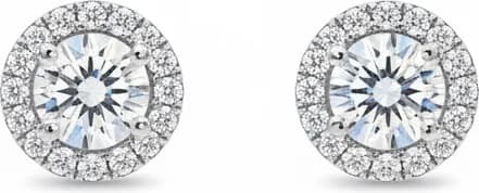 Boucles d'oreilles clous ronds APM Monaco en argent 925 et zirconium - Réf. 112208