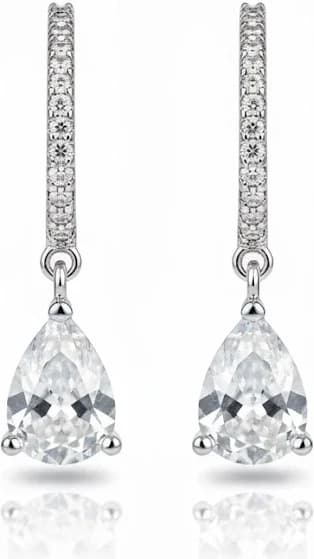 Boucles d'oreilles créoles pour femme APM Monaco, argent 925 et zirconiums, réf. 112216