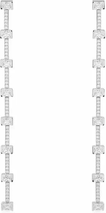 Boucles d'oreilles pendantes APM Monaco Festival - Argent 925 rhodié avec zirconiums - Réf. 112222