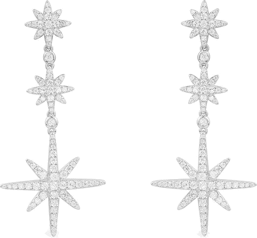 Boucles d'oreilles APM Monaco triple météorites argent 925