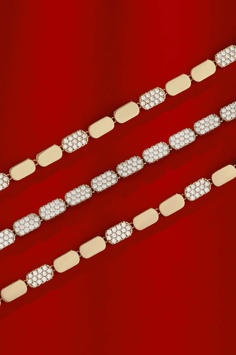 Bracelet APM Monaco Yacht Club plaqué or rose 18 carats pavé de cristaux vue 4