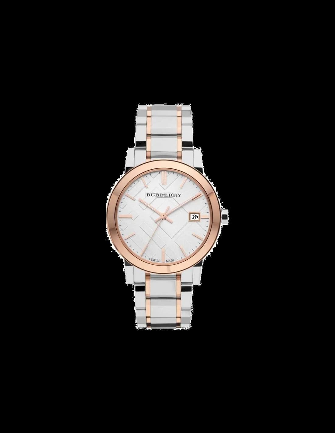 Montre Homme Burberry The City BU9006 en Acier Bicolore Argent et Or Rose