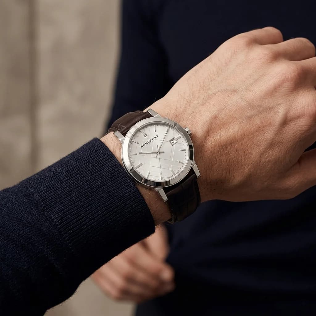 Le garde-temps Burberry BU9008 vu de profil