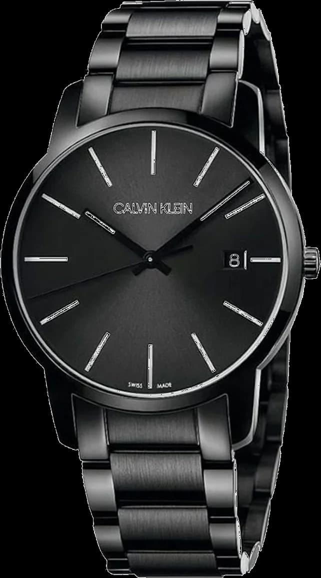 Montre Homme Calvin Klein K2G2G4B1 - Boîtier et Bracelet Acier Noir, Cadran Noir