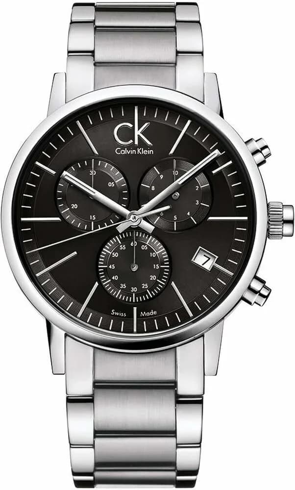 Montre Homme Calvin Klein Chronographe Post Minimal K7627161 Cadran Noir Acier