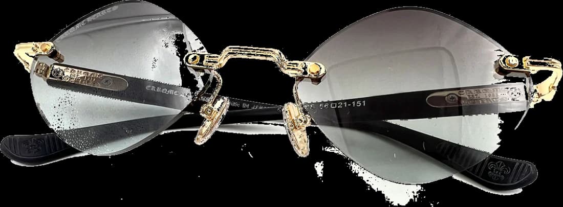 Lunettes de soleil Chrome Hearts Diamond CH8132 BK/SS - Monture noire et or vue 2