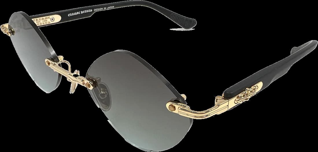 Lunettes de soleil Chrome Hearts Diamond CH8132 BK/SS - Monture noire et or