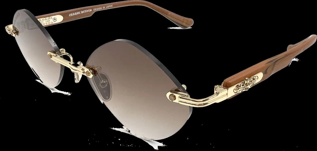 Lunettes de soleil Chrome Hearts Diamond CH8132 BH/SS - Monture plastique géométrique, verres marron