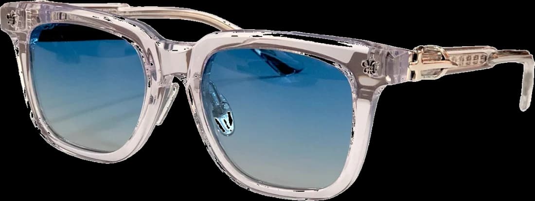 Lunettes de soleil Chrome Hearts CH8127-110041 transparentes rectangulaires unisexe, verres bleus