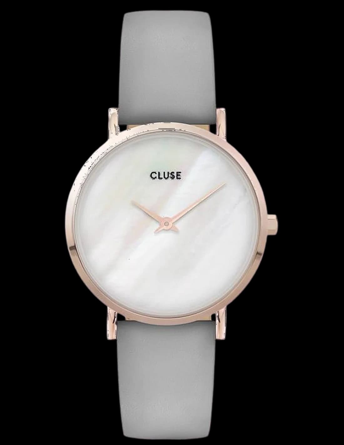 Garde-temps Cluse CW0101203016 arborant un cadran blanc nacré avec index dorés et aiguilles fines, style épuré
