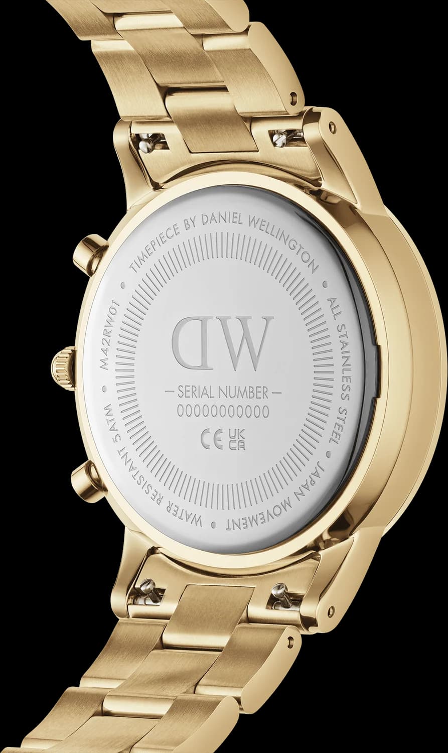 Attache bracelet Daniel Wellington DW00100641 en acier inoxydable doré avec maillons milanais et fermoir déployant