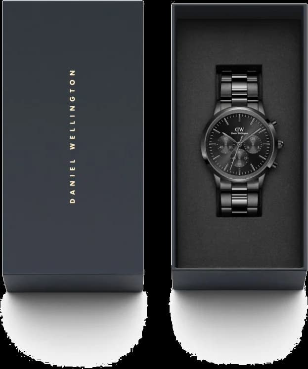 Montre Daniel Wellington DW00100642 homme détail cadran noir