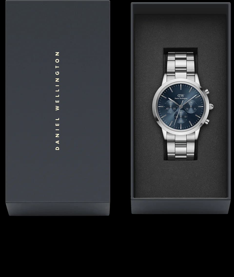 Lunette boîtier Daniel Wellington DW00100644 en acier 316L, lunette lisse polie, verre minéral traité antireflet, étanchéité 10 ATM