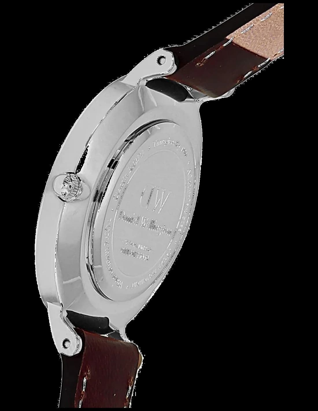 Garde-temps Daniel Wellington DW00100233 au cadran blanc épuré et aiguilles fines en acier doré, style minimaliste élégant