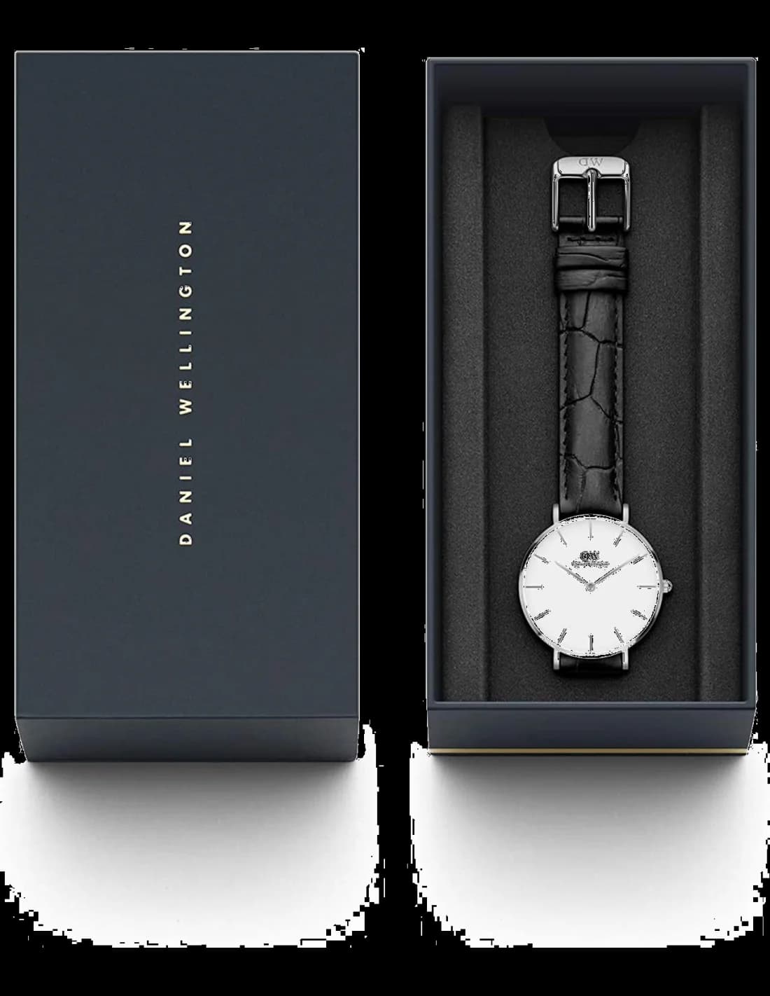 Attache bracelet Daniel Wellington DW00100235 en cuir marron à boucle ardillon dorée, finition lisse et souple