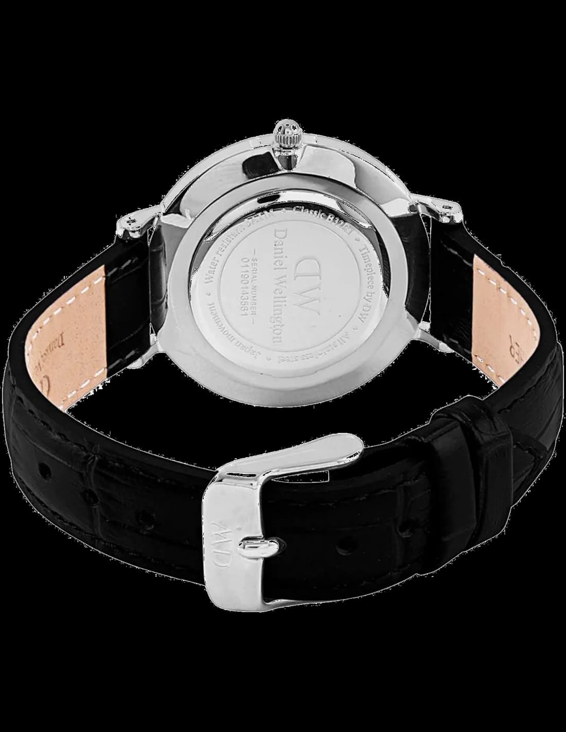 Garde-temps Daniel Wellington DW00100235 au cadran blanc minimaliste, aiguilles fines dorées sur fond laqué