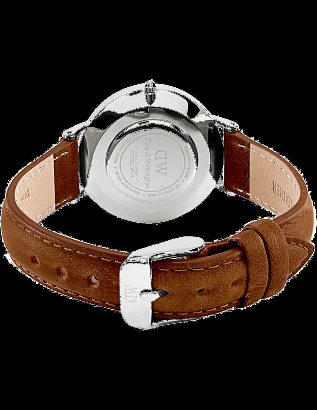 Attache bracelet Daniel Wellington DW00100234 en cuir marron cognac avec boucle ardillon en acier inoxydable