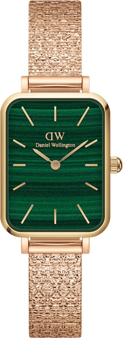 Montre Femme Daniel Wellington Quadro Ref. 109932 - Boîtier or rose, cadran vert rectangulaire