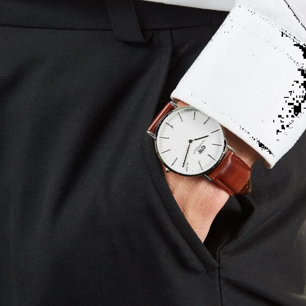 Zoom sur le cadran blanc du Daniel Wellington DW00100021