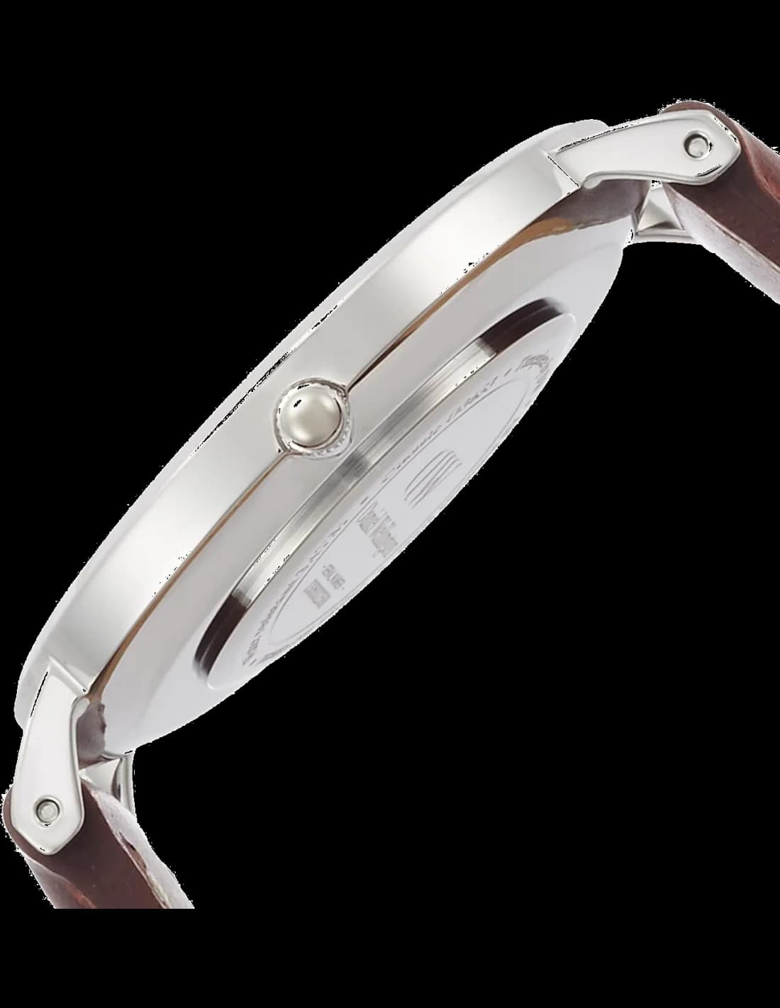 Visage cadran Daniel Wellington DW00100052 avec index bâton polis, aiguilles dauphine et guichet date à 3h
