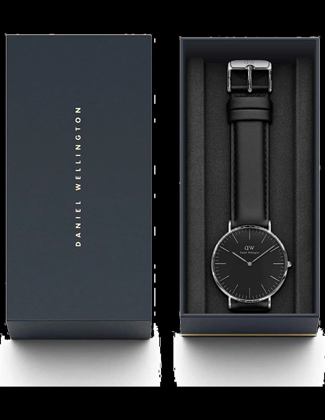 Lunette boîtier Daniel Wellington DW00100133 en acier inoxydable poli de 40 mm avec verre minéral et couronne bombée