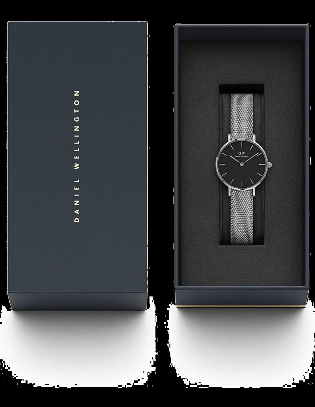 Zoom sur le cadran noir du Daniel Wellington DW00100162