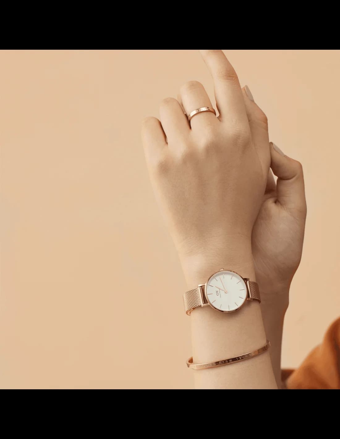 Zoom sur le cadran blanc du Daniel Wellington DW00100163