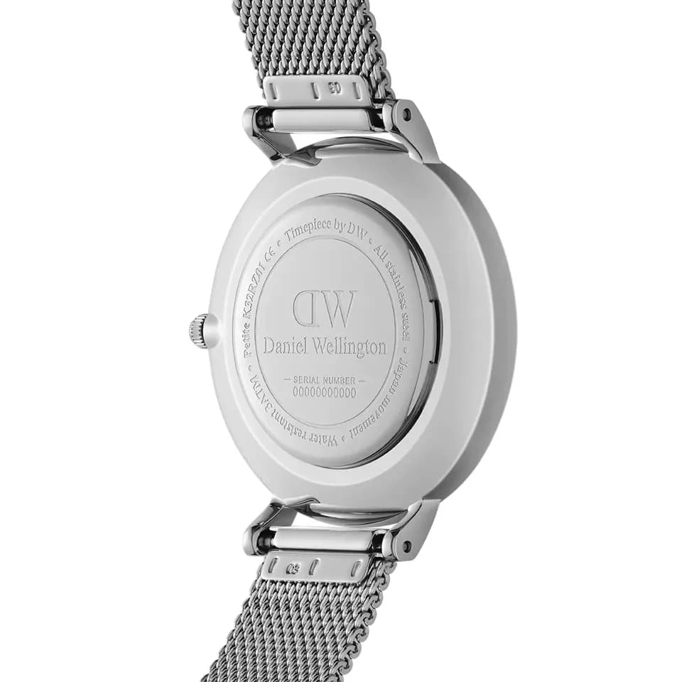 Montre Daniel Wellington Petite Sterling 32 mm, Cadran Blanc, maille milanaise Argentée - Réf. DW00100164 vue 2