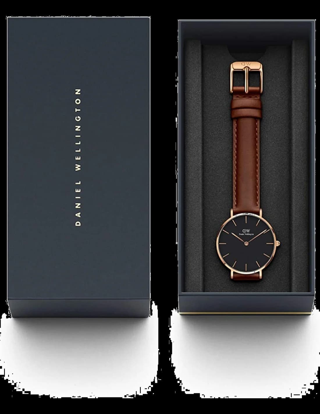 Zoom sur le cadran noir du Daniel Wellington DW00100169