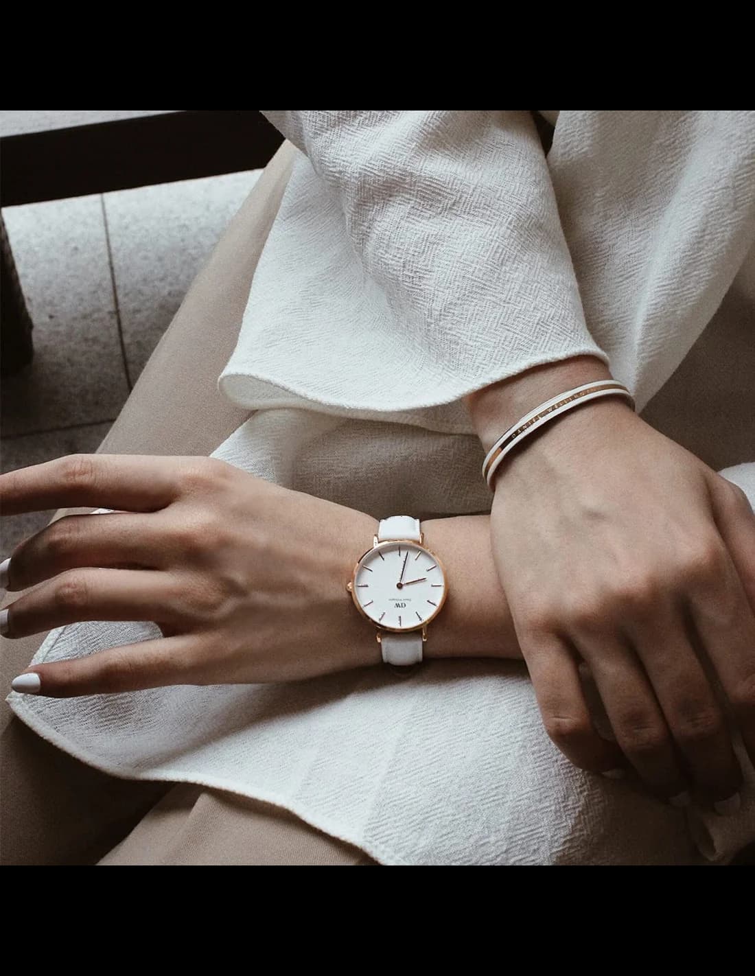 Détail du bracelet cuir du Daniel Wellington DW00100189