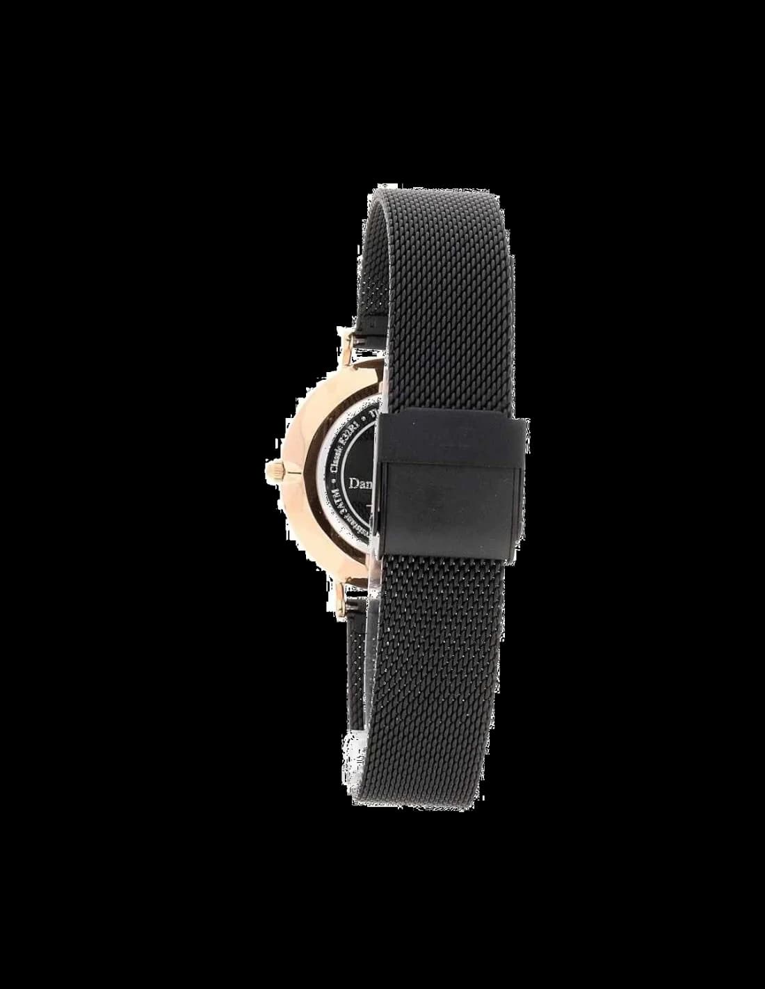 Attache bracelet Daniel Wellington DW00100201 bracelet maille milanaise acier inoxydable argenté fermoir déployant ajustable finition tissée
