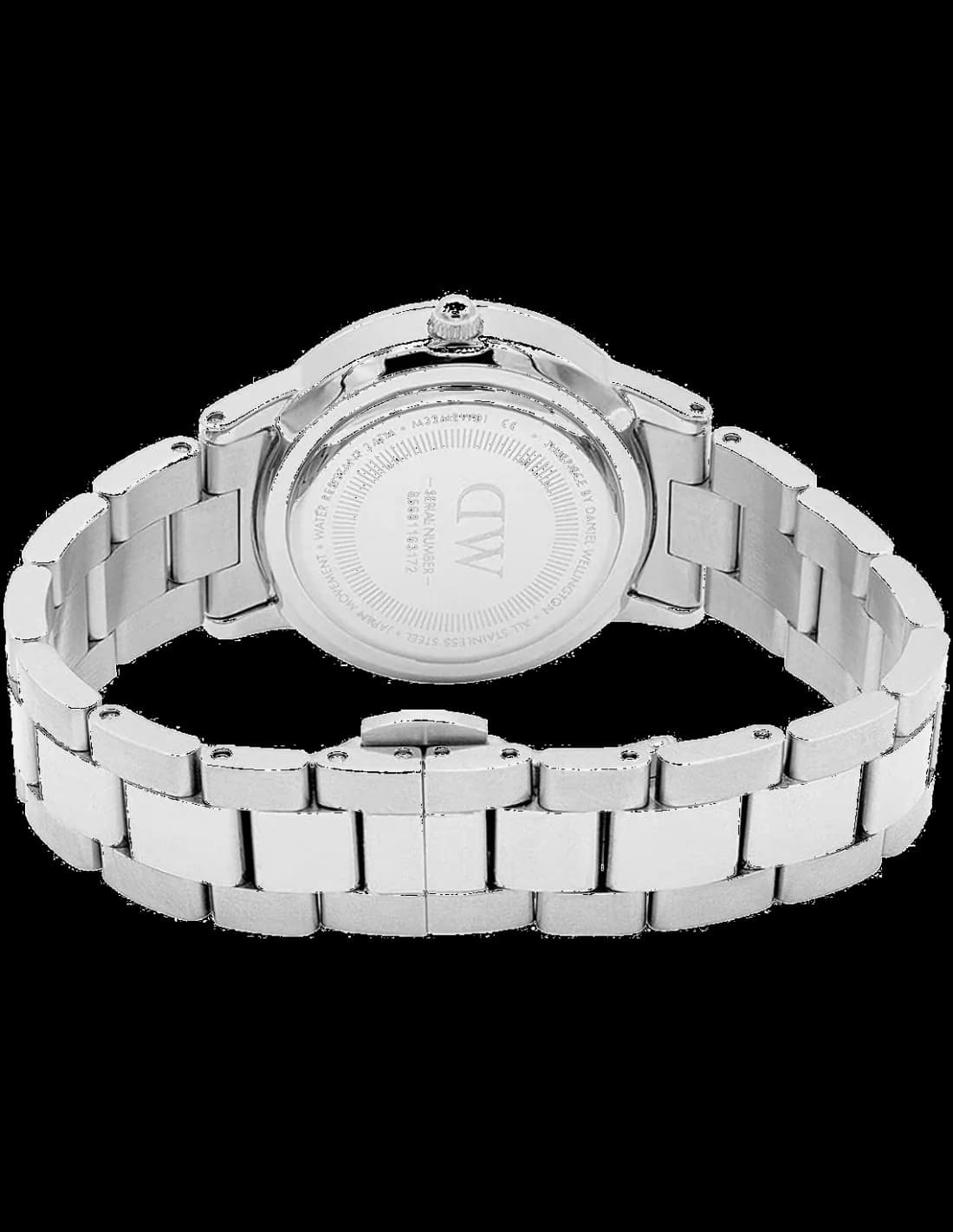 Visage cadran Daniel Wellington DW00100208 révèle index bâtons polis et aiguilles dauphine mat