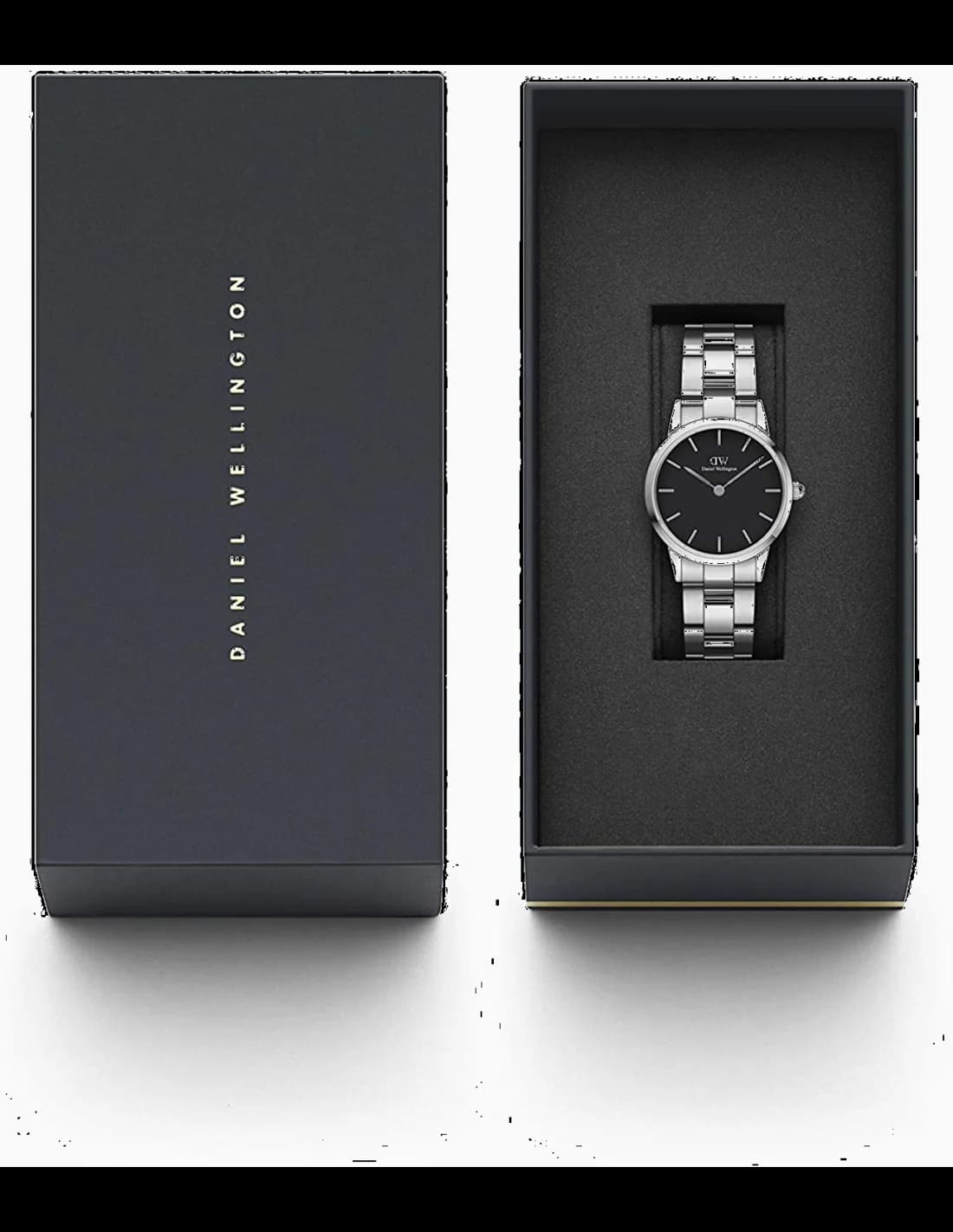Attache bracelet Daniel Wellington DW00100208 composée de maillons acier poli avec fermoir déployant gravé logo DW