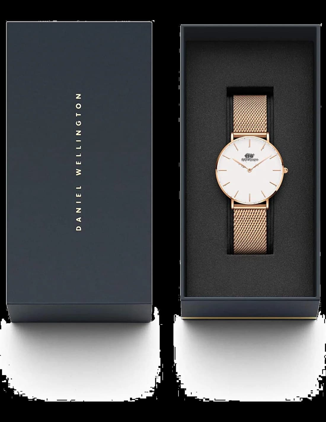 Attache bracelet Daniel Wellington DW00100305 en maille milanaise acier inoxydable doré avec fermoir déployant ajustable
