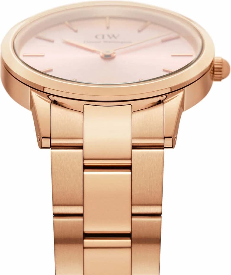 Visage cadran Daniel Wellington DW00100331 index bâtons polis, aiguilles fines, mouvement quartz suisse Ronda 763