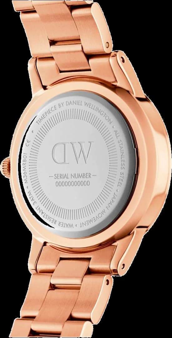 Zoom sur le cadran noir du Daniel Wellington DW00100344