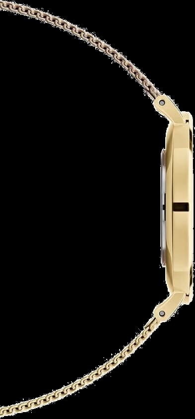 Visage cadran Daniel Wellington DW00100348 avec index bâtons dorés et aiguilles dauphine polies, mouvement quartz précis suisse Ronda