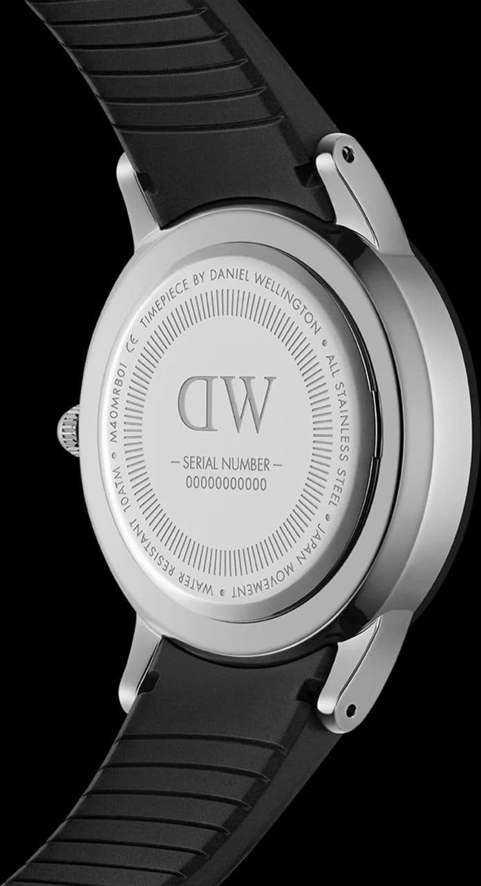 Montre Daniel Wellington DW00100436 homme verso boîtier argent