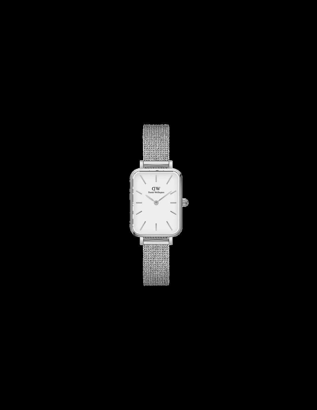 Montre Femme Daniel Wellington Quadro Pressed Sterling DW00100438 - Cadran Blanc, Maille Milanaise Argent