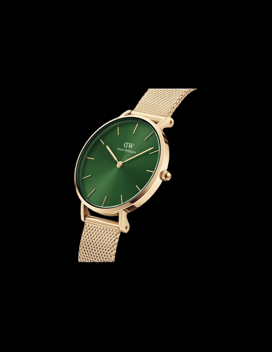 Visage cadran Daniel Wellington DW00100479 avec index bâtons et aiguilles fines, finition soleil