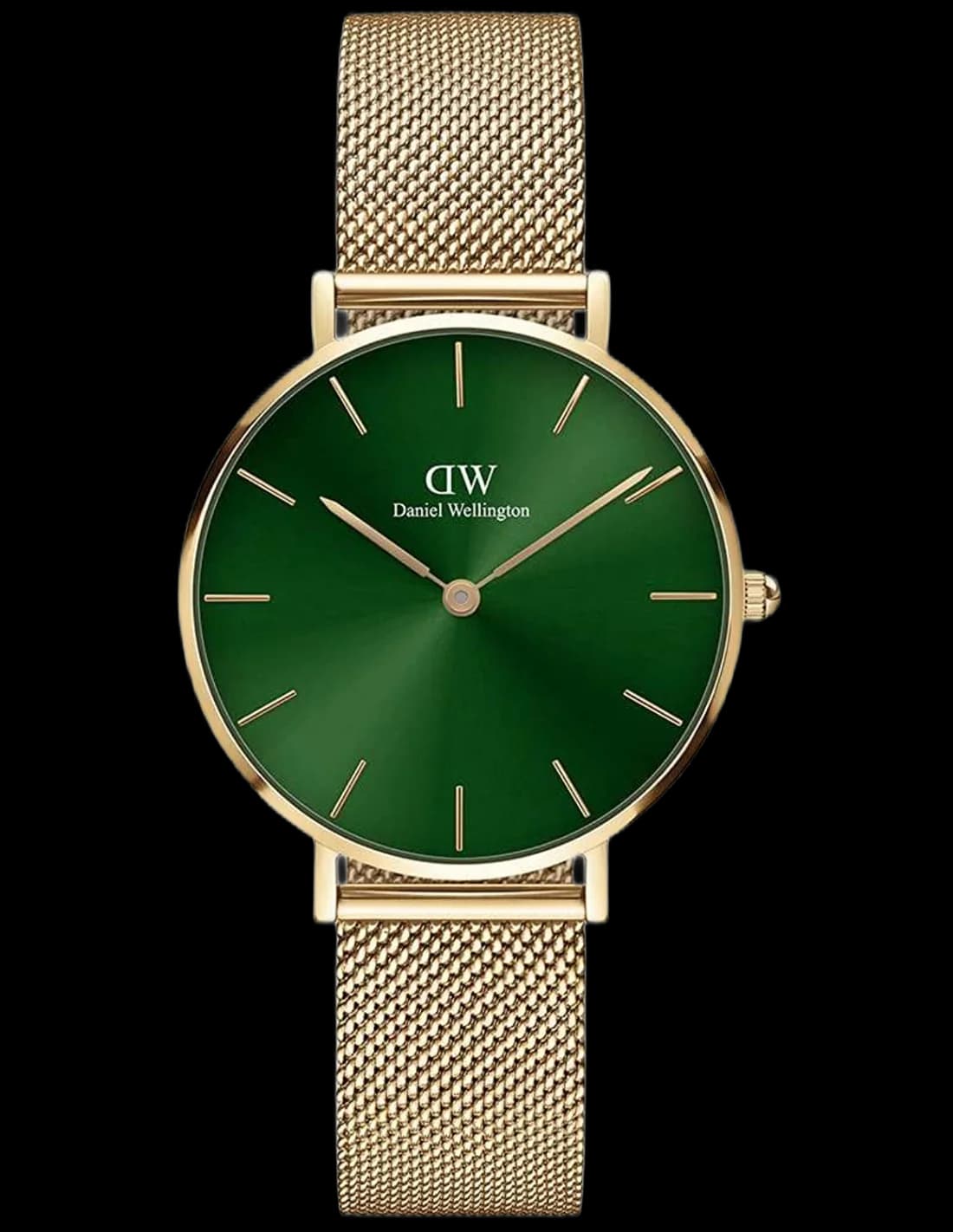Montre Femme Daniel Wellington Petite Emerald 32mm DW00100480, Cadran Vert Emeraude, Boîtier et Bracelet Dorés