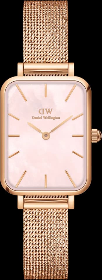 Daniel Wellington DW00100510 - Montre Femme Cadran Nacre Rose & Bracelet Or Rose