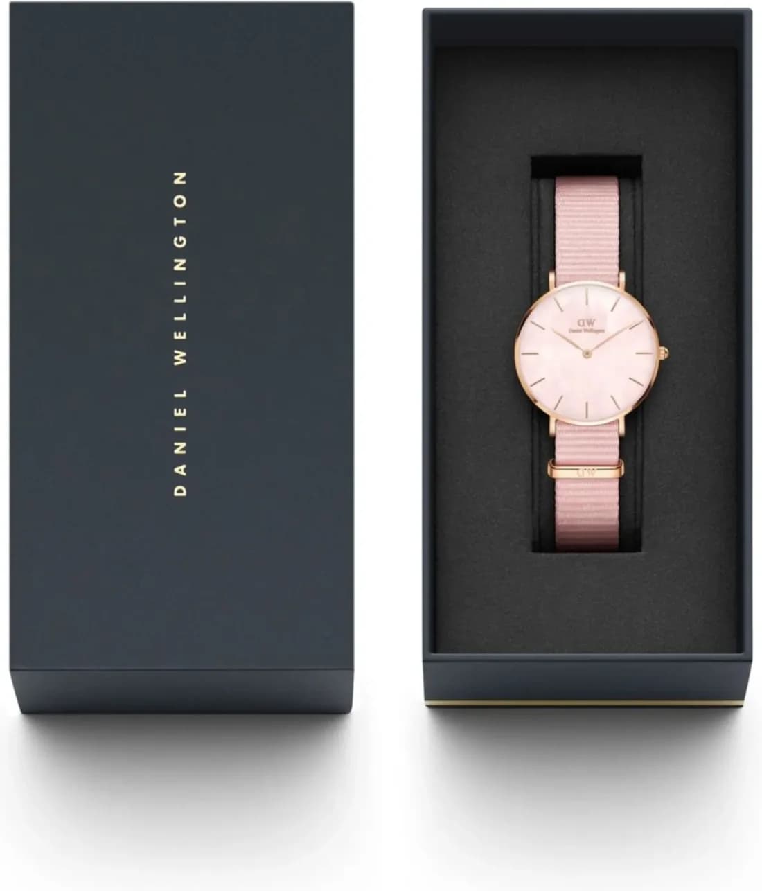 Lunette boîtier Daniel Wellington DW00100512 en acier inoxydable 28 mm, fine lunette lisse polie et fond gravé